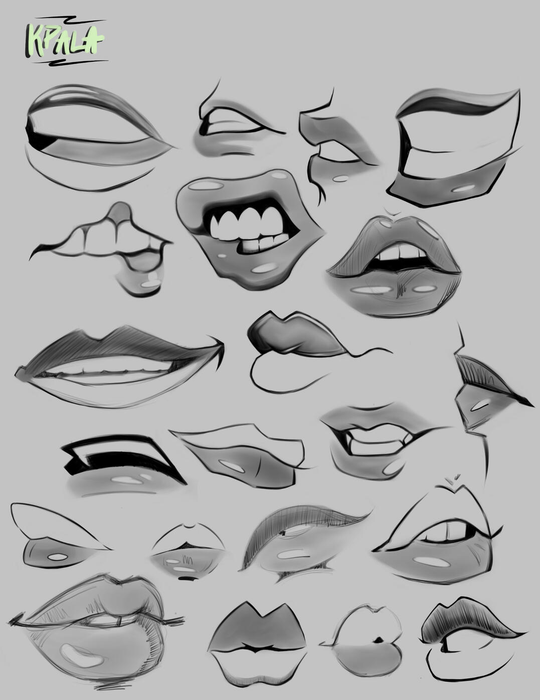 Lip Study Sketches